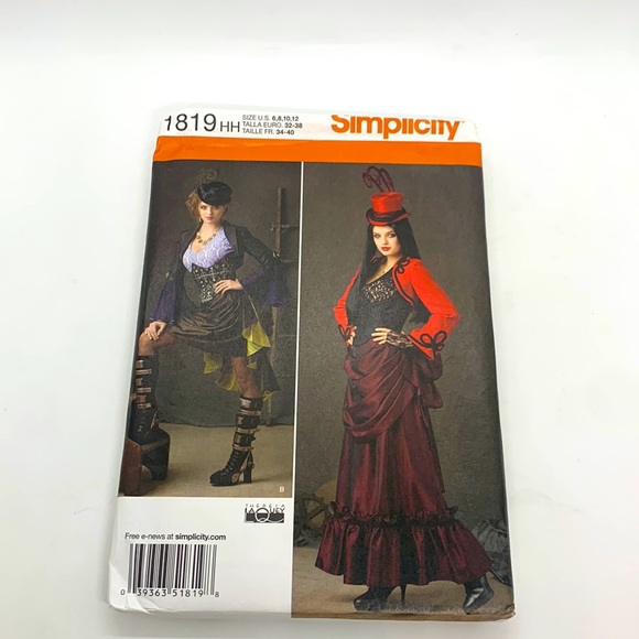 Simplicity Theresa Laquey Steampunk UNCUT 1819 Sewing Pattern HH 6, 8, 10, 12 - Picture 1 of 5